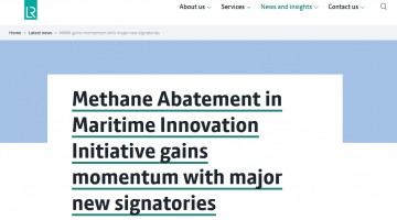 Methane Abatement in Maritime Innovation Initiative gains momentum with major new signatories